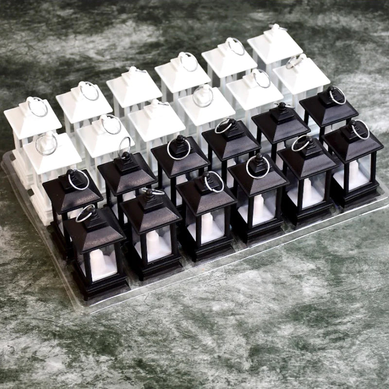 Classic Style Lantern With Artificial Battery-Operated Flameless Candle Light For Home Decoration - Good For Indoor & Outdoor Use (Pack of 24)