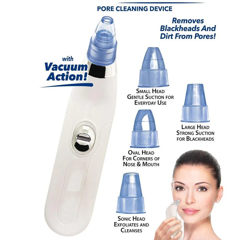 4 In 1 Blackhead and Whitehead Remover Device for Acne, Pimple, Pore Cleaner (Vacuum Suction Tool)